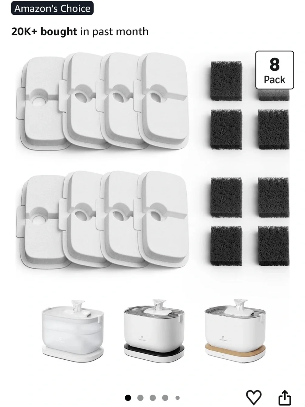 PETLIBRO Replacement Filters for Dockstream Cat Water Fountain – 7 Count